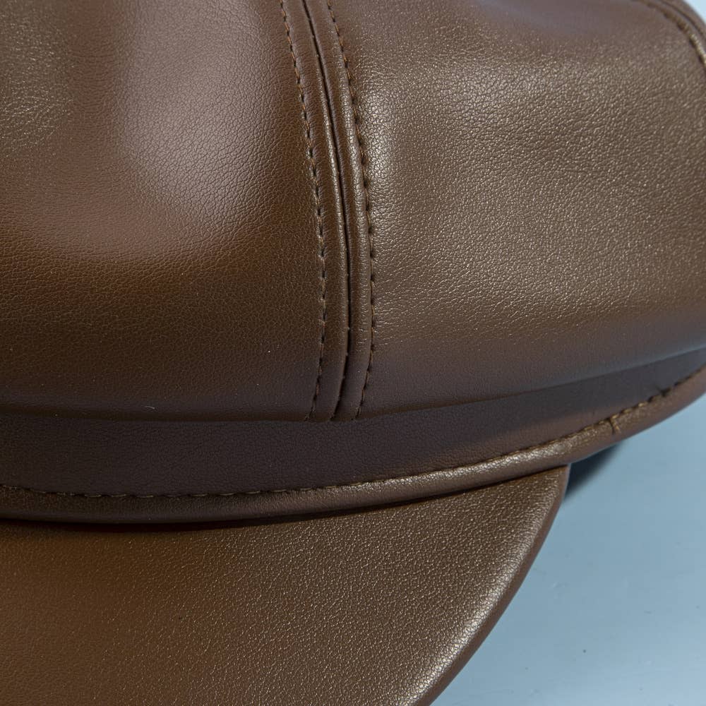 Hat ~ Leather Newsboy