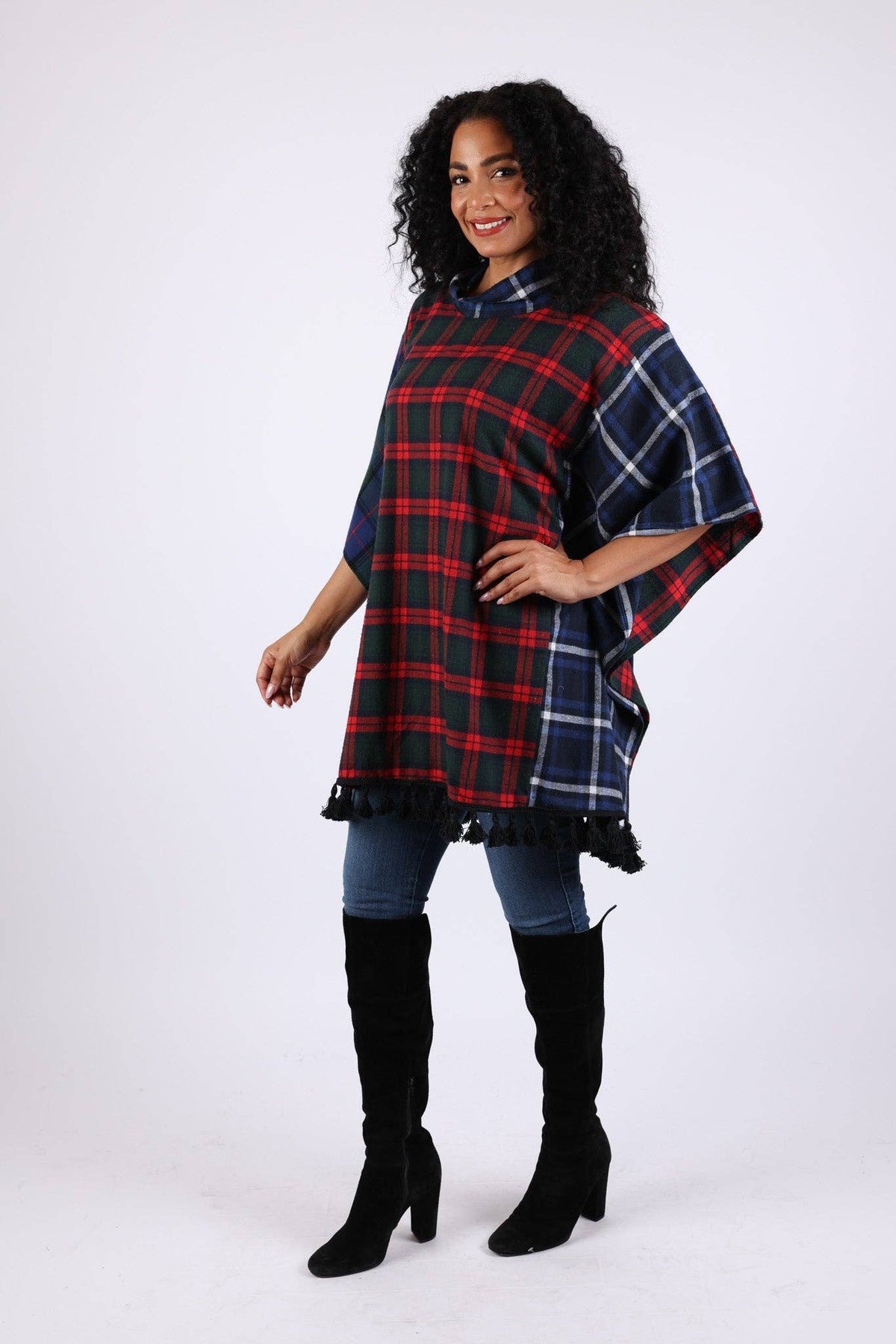 Highland Holiday Plaid Poncho