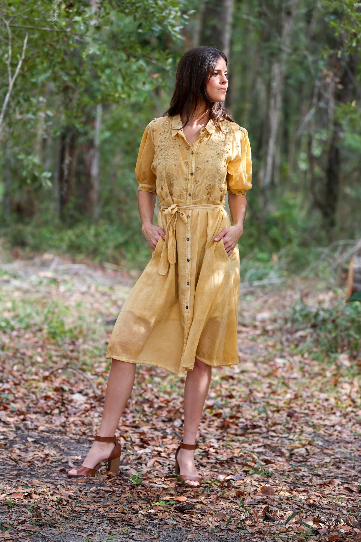 Graceful Moments Belted Midi Dress