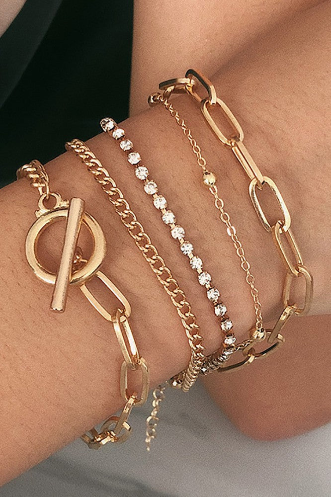 Golden Link Bracelet Set