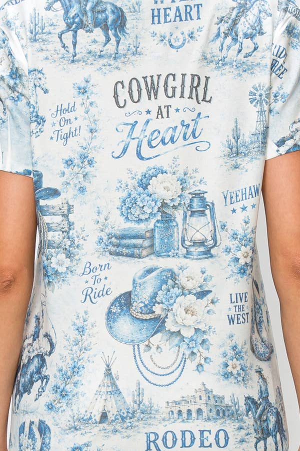 Blue Rodeo Cowgirl Tee