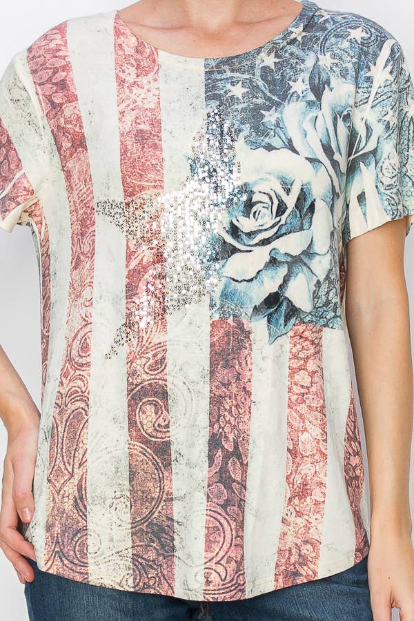 Top ~ Patriotic Rose