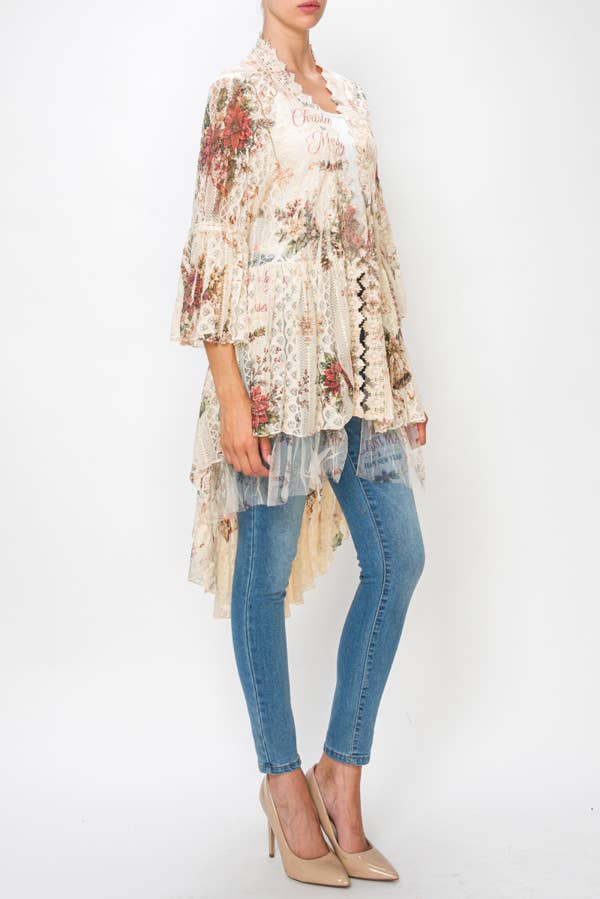 Joyful Noel Lace Kimono