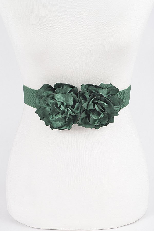 Blooming Grace Floral Stretch Belt