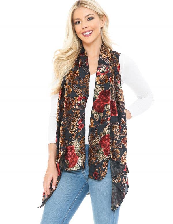 Vest ~ Evangeline Velvet Burnout