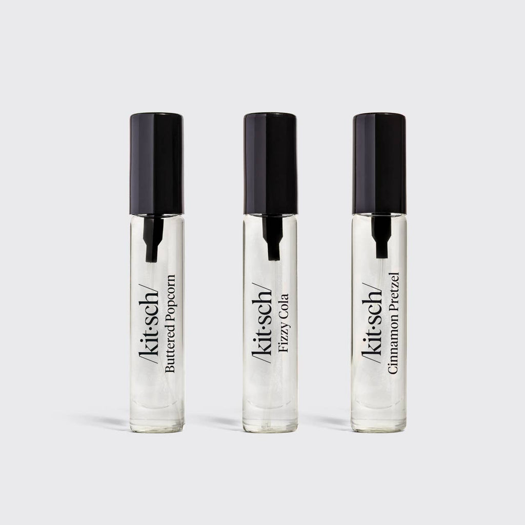 Movie Theater Hair Perfume Trio Set - Buttered Popcorn, Fizzy Cola, Cinnamon Pretzel