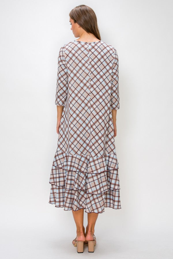 Grace in Every Season Plaid Ruffle Dress
