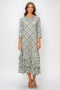 Grace in Every Season Plaid Ruffle Dress