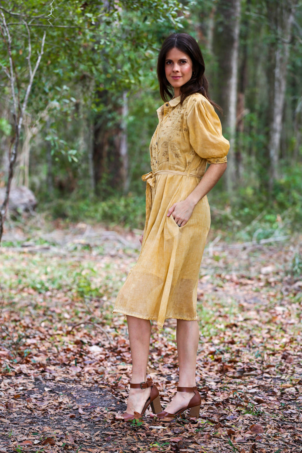 Graceful Moments Belted Midi Dress