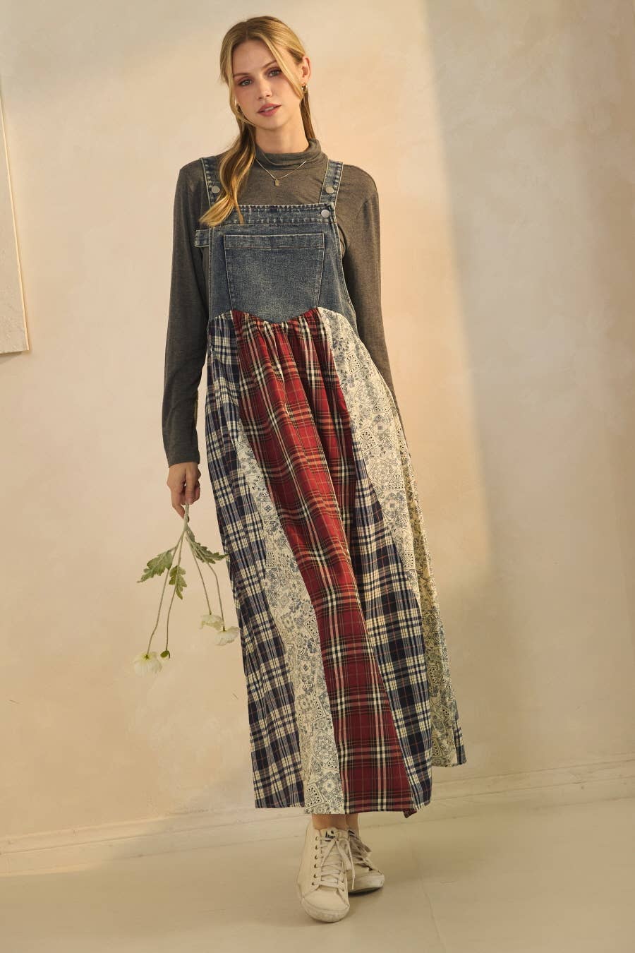 Patchwork Prairie Denim Dress