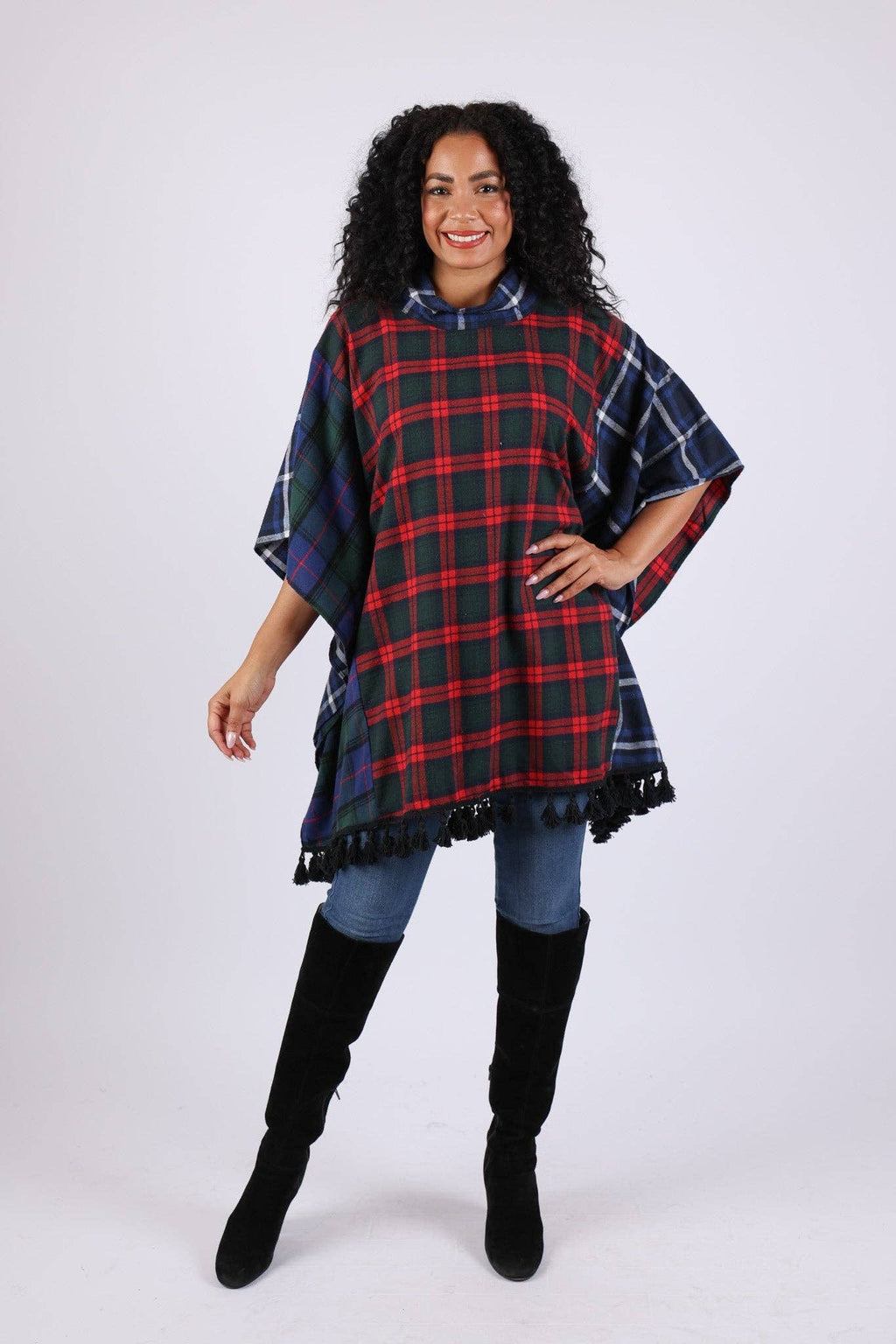 Highland Holiday Plaid Poncho