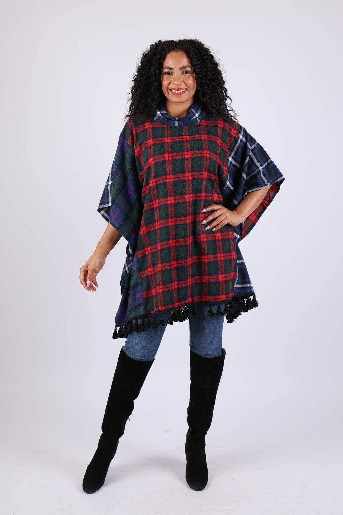 Highland Holiday Plaid Poncho