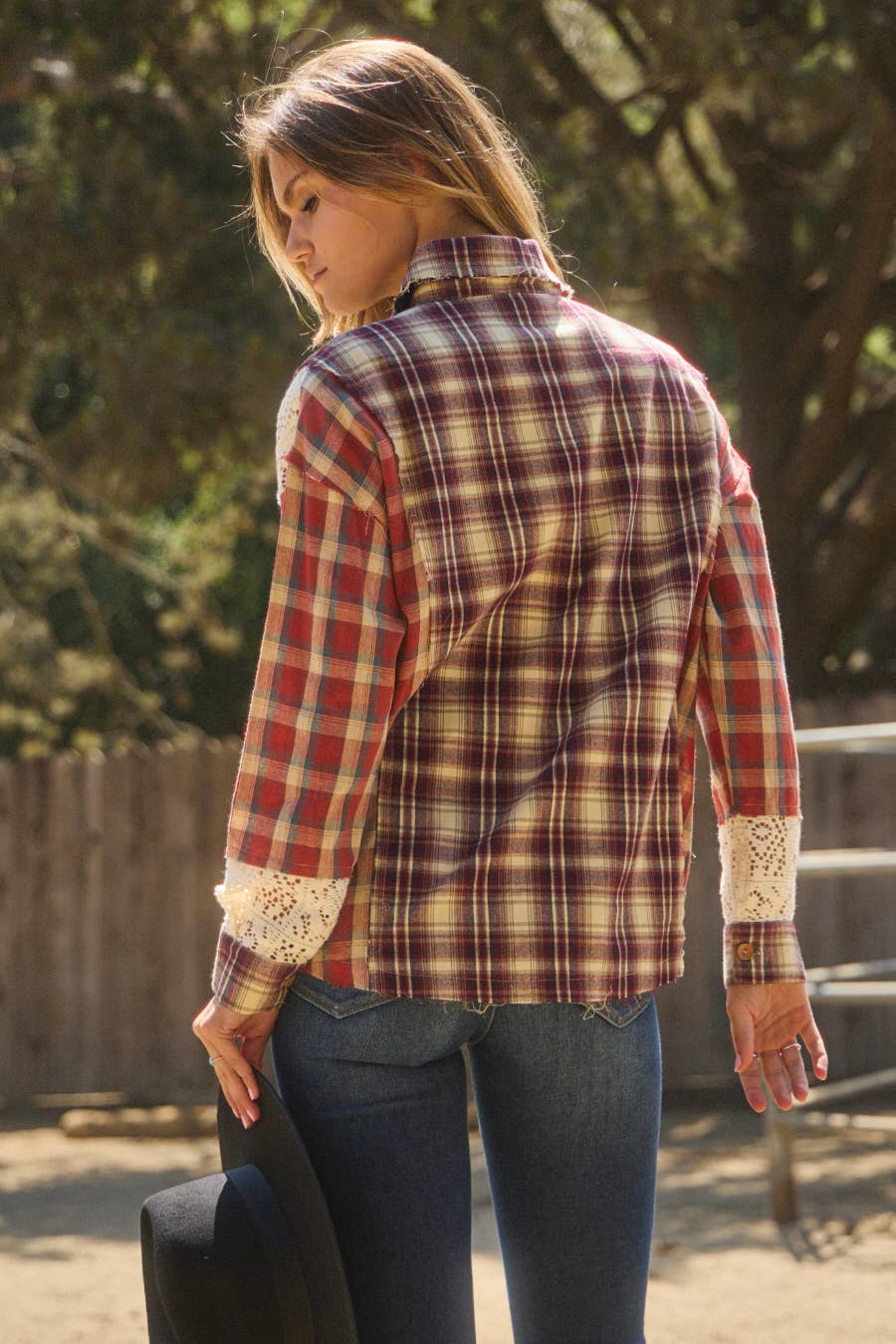 Top ~ Prairie Lace Plaid