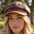 Hat ~ Leather Newsboy