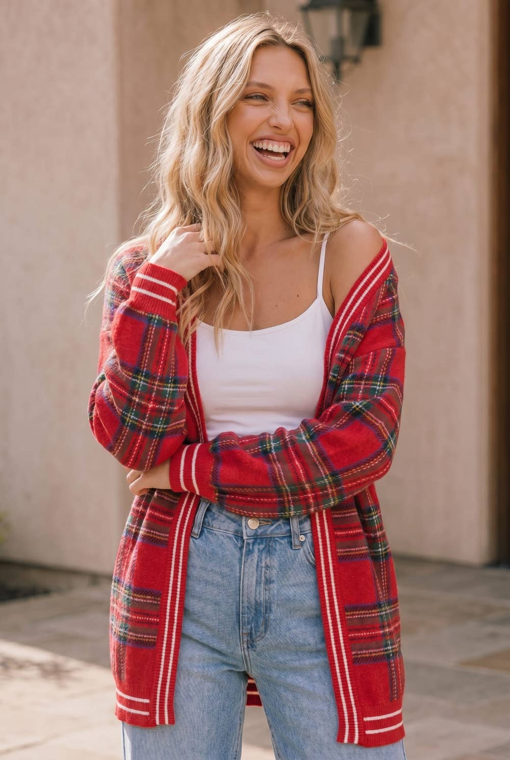 Holly and Hearth Plaid Cardigan