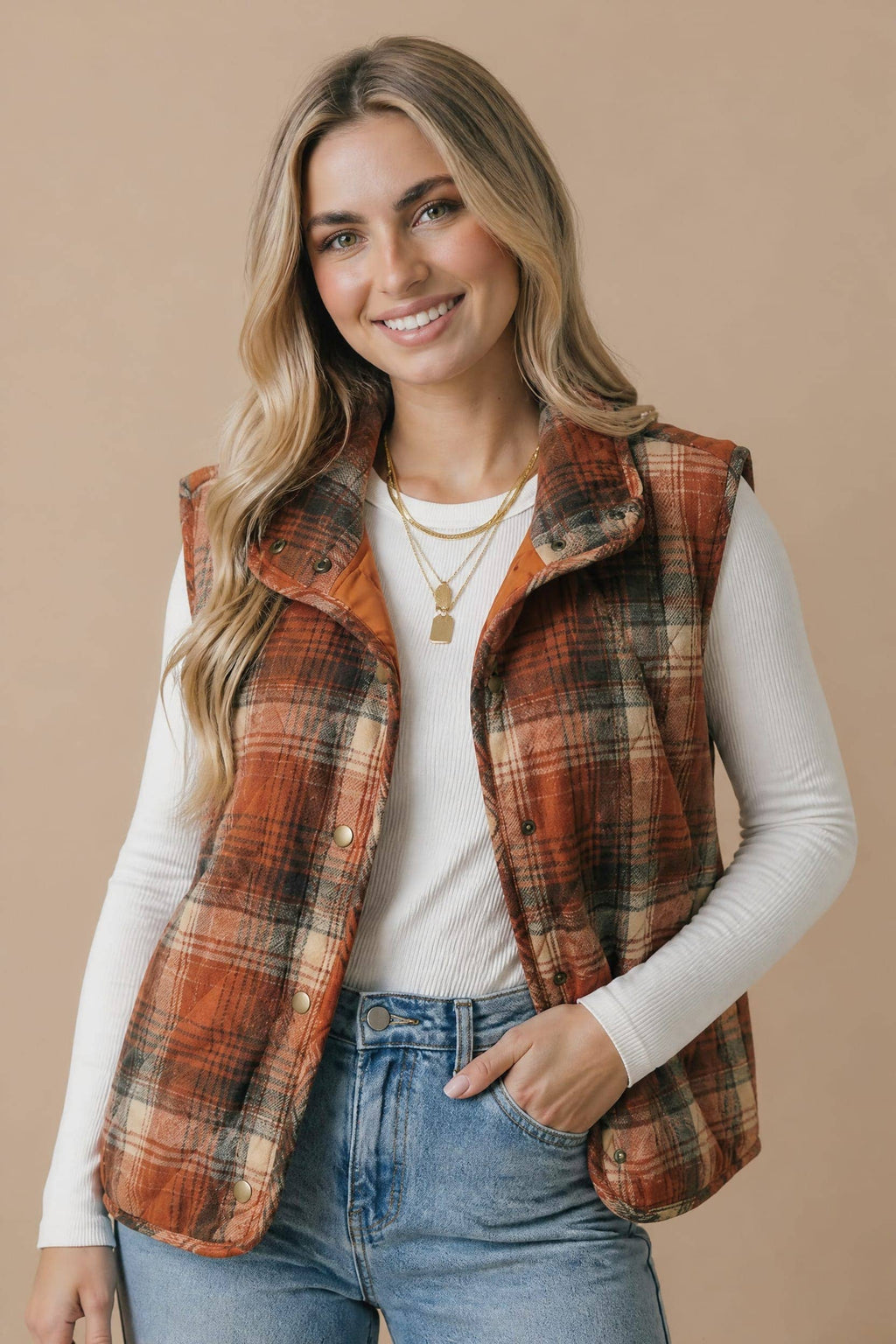 Autumn Stroll Plaid Vest