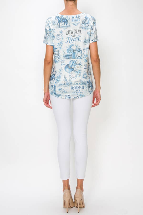 Blue Rodeo Cowgirl Tee
