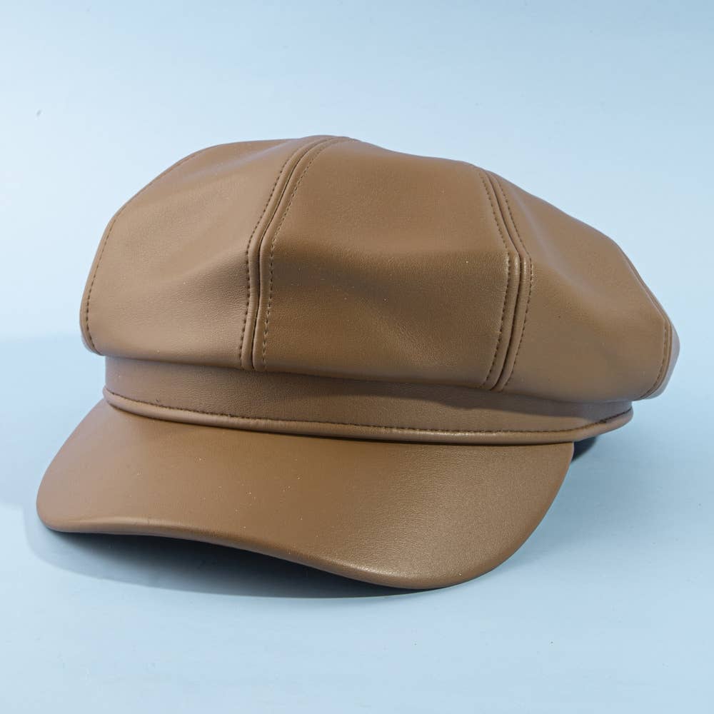 Hat ~ Leather Newsboy