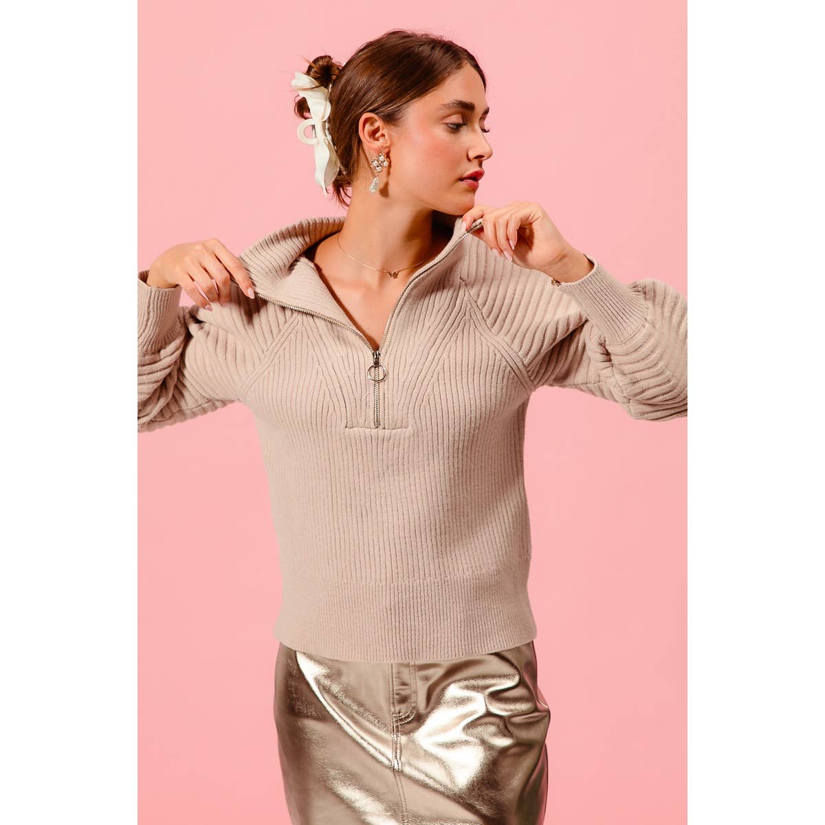 Rustic Charm Quarter Zip Pullover