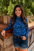 Bandana Babe Blue Mesh Top