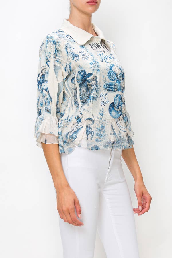 Blue Rodeo Ruffle Jacket