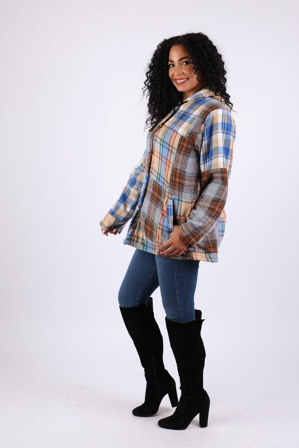 Patchwork Plaid Hoodie