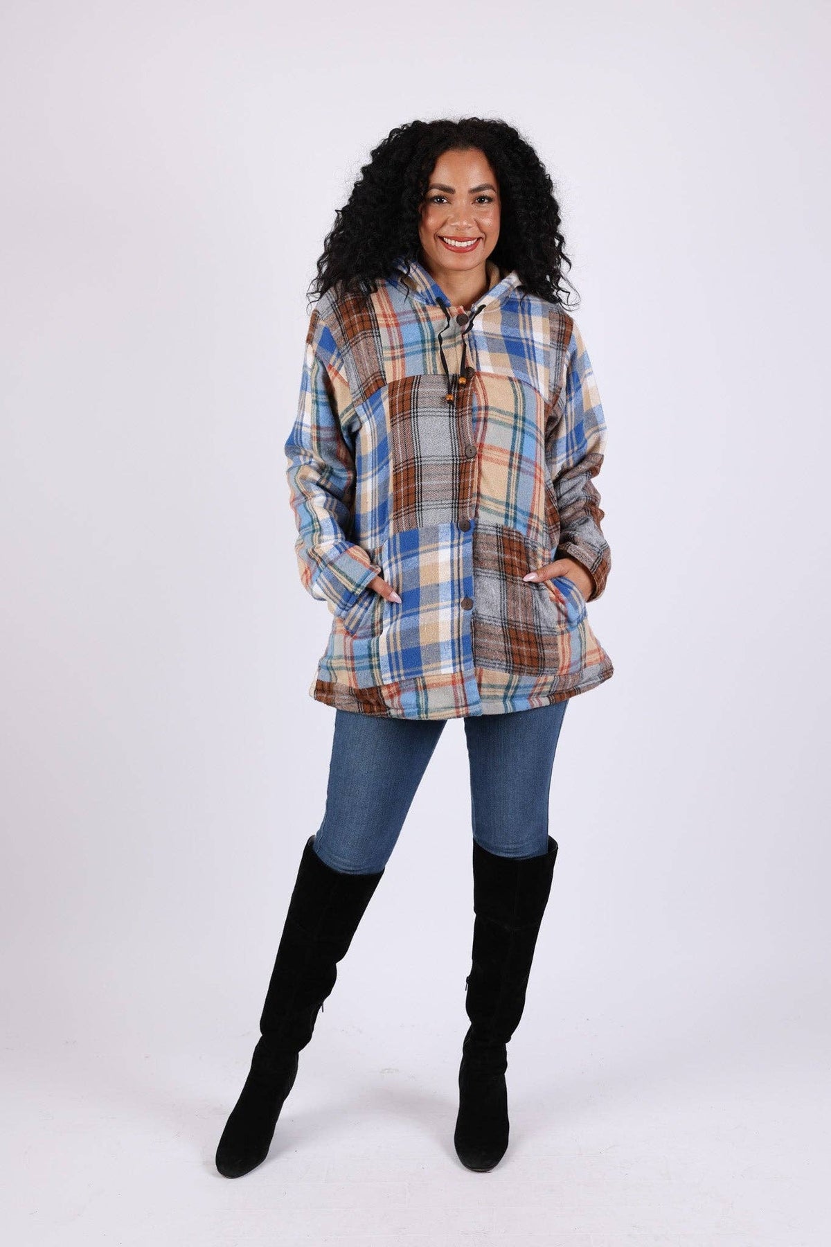 Patchwork Plaid Hoodie