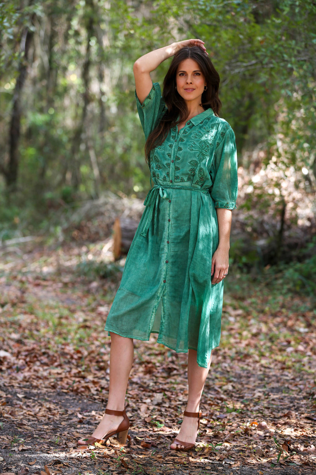 Graceful Moments Belted Midi Dress