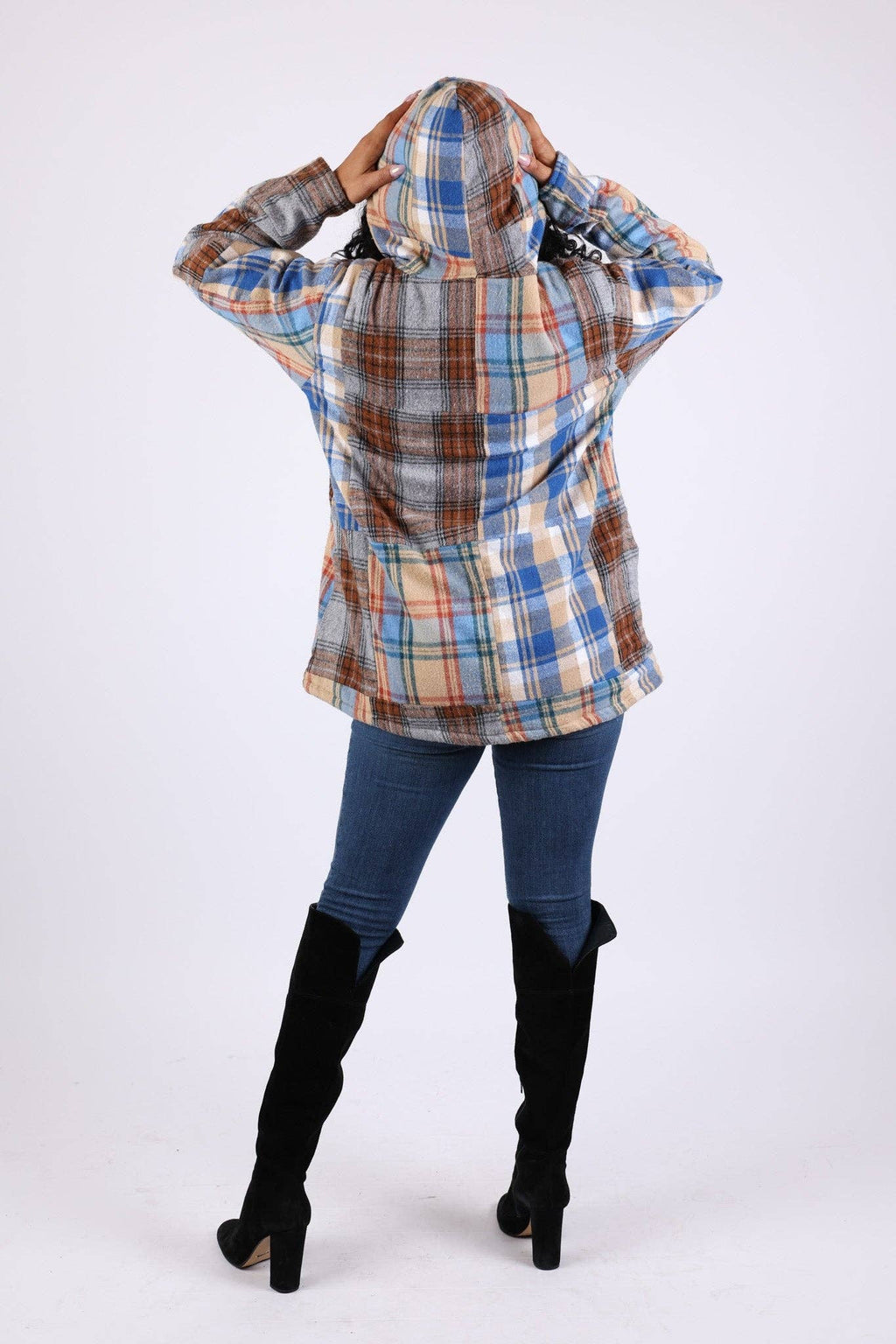 Patchwork Plaid Hoodie