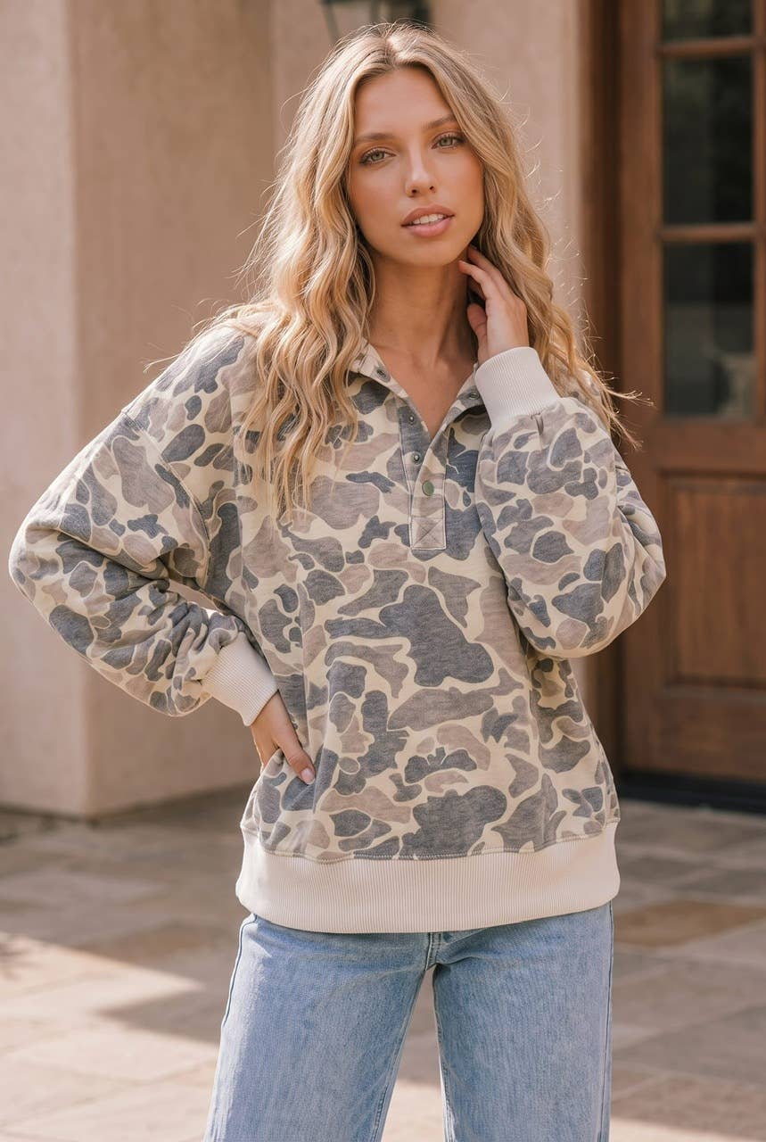 Canyon Camo Snap Pullover