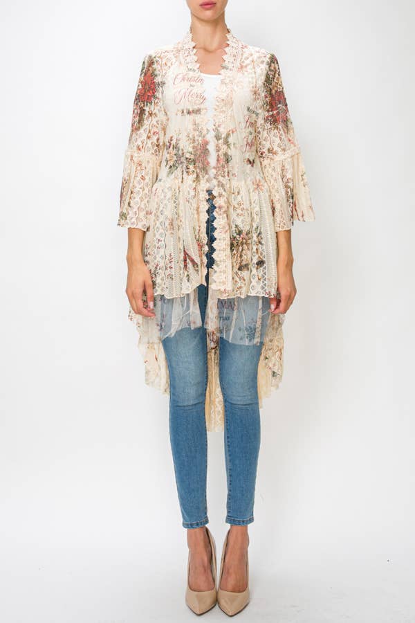 Joyful Noel Lace Kimono