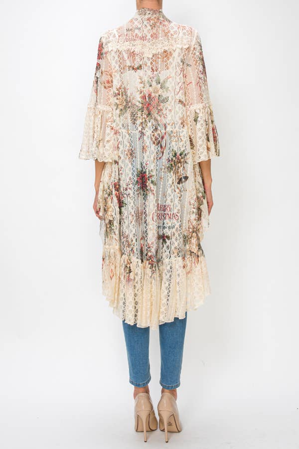 Joyful Noel Lace Kimono