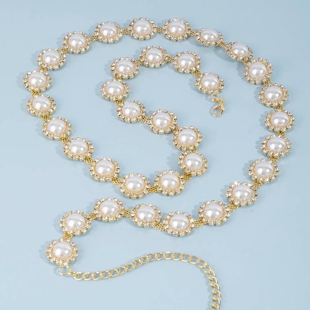 Belt ~ Pearl and Rhinestone