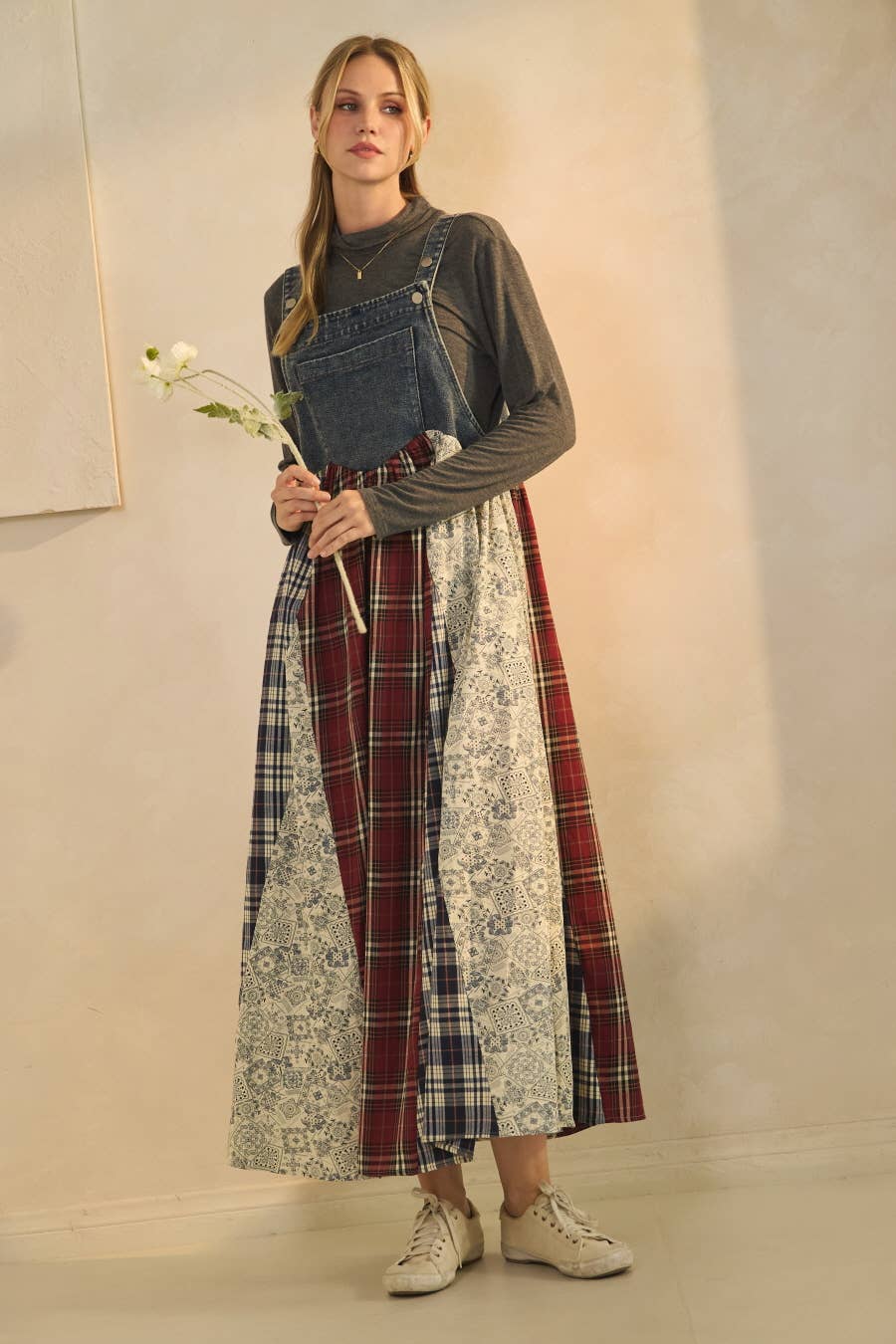 Patchwork Prairie Denim Dress