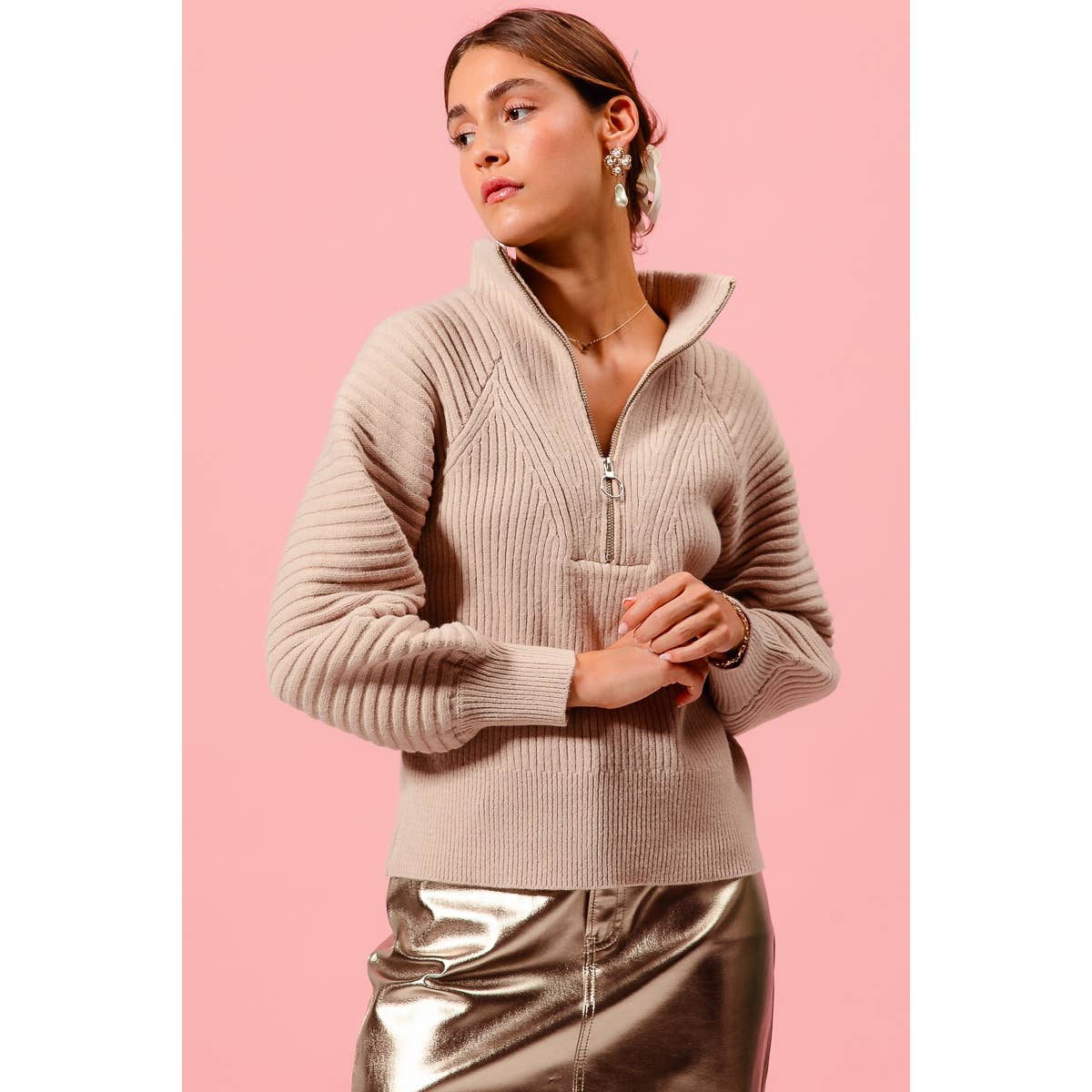Rustic Charm Quarter Zip Pullover