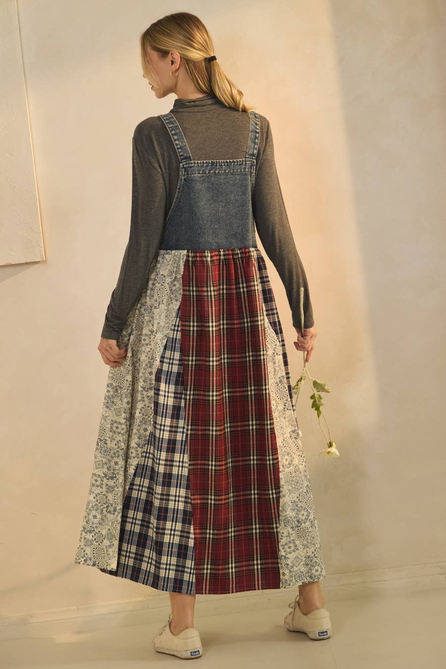 Patchwork Prairie Denim Dress