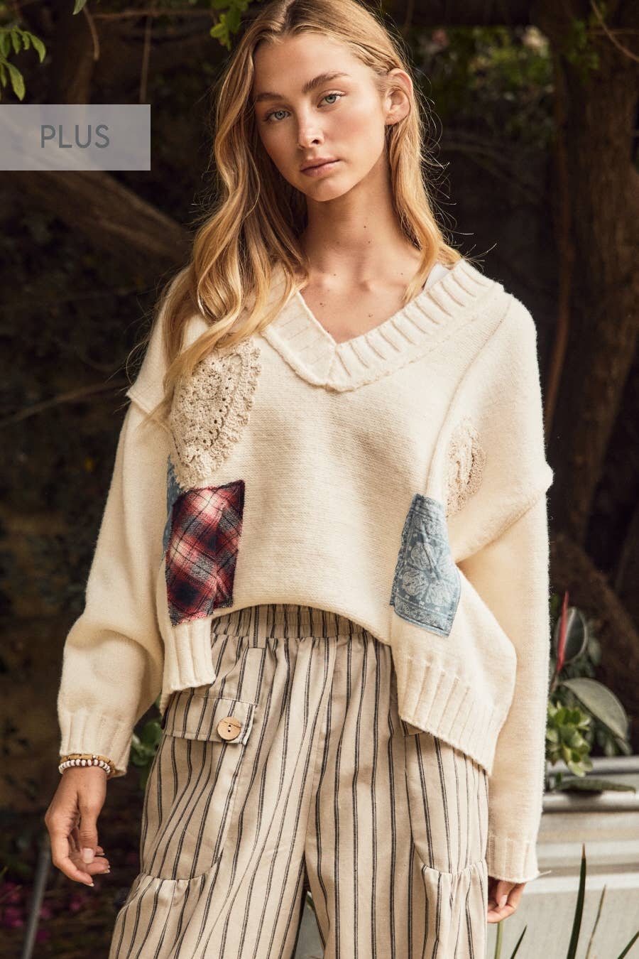 Collected Moments Patchwork Sweater