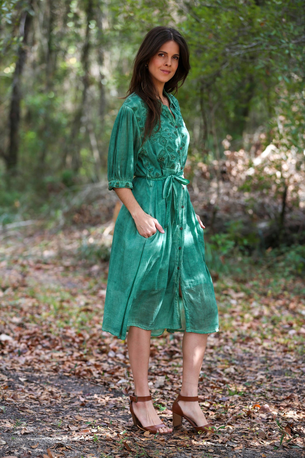 Graceful Moments Belted Midi Dress