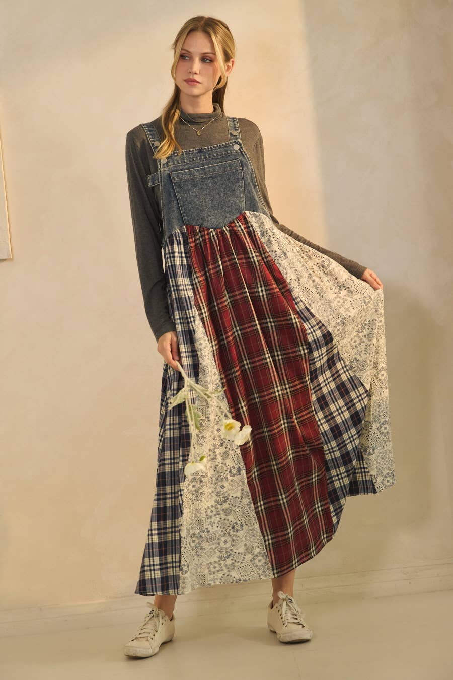 Patchwork Prairie Denim Dress