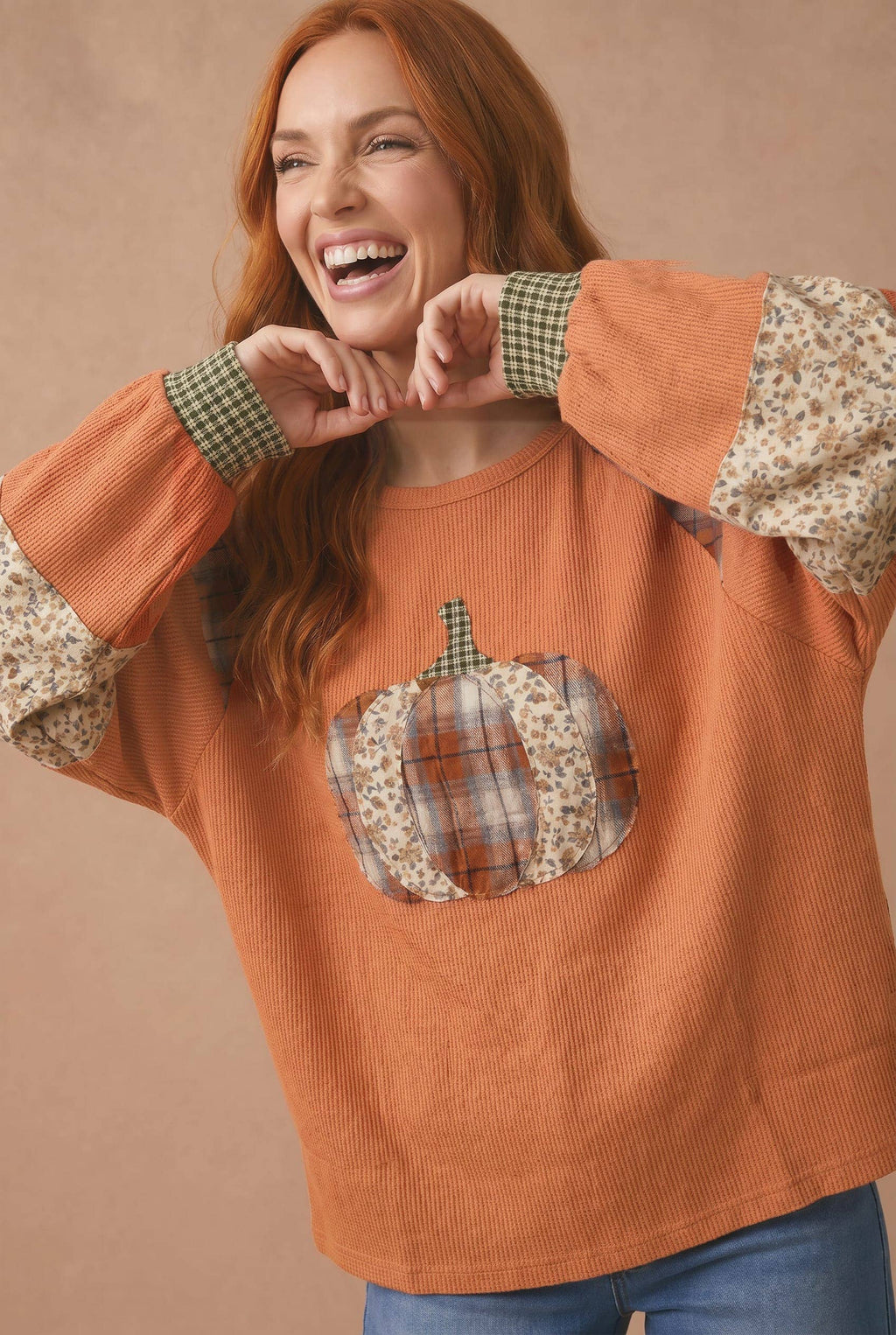 Harvest Pumpkin Patchwork Top