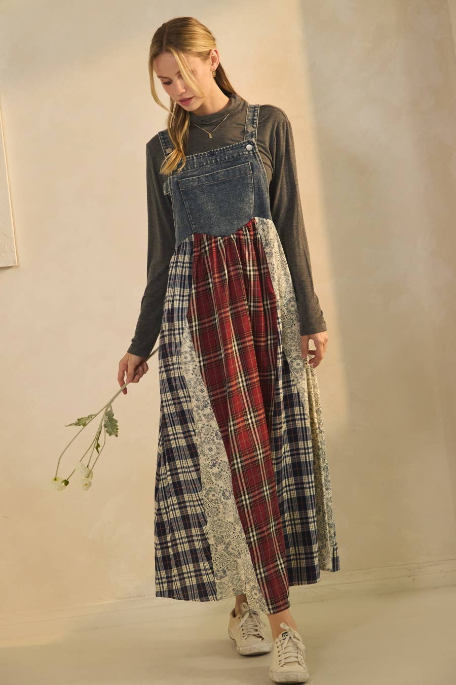 Patchwork Prairie Denim Dress