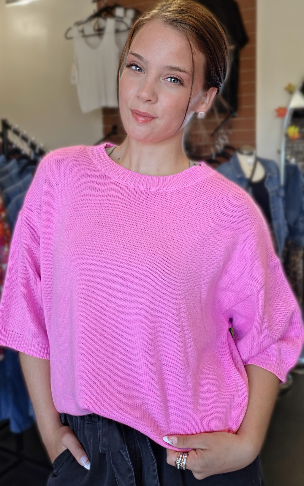 Pretty in Pink Knit Top