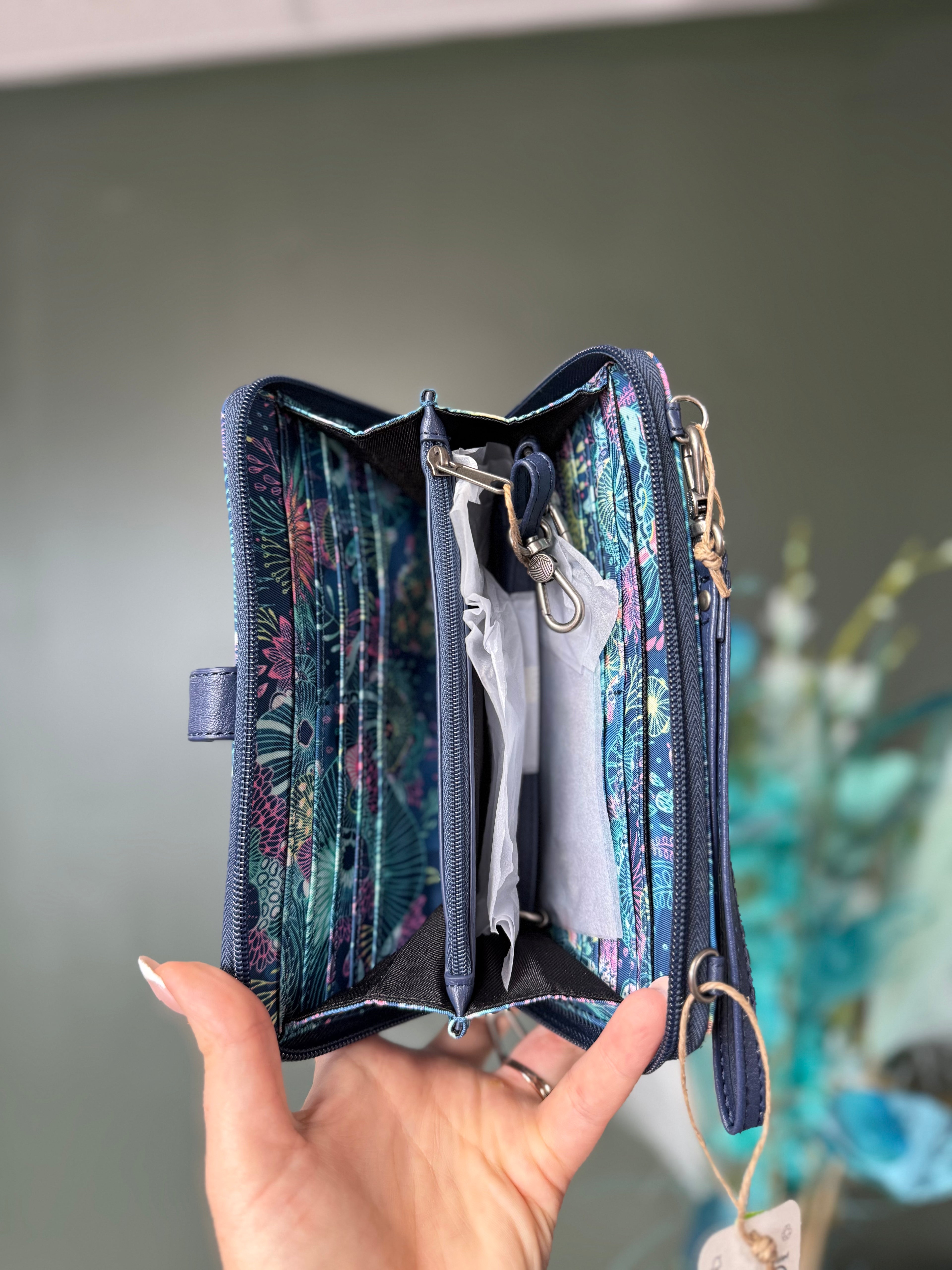 Midnight Meadow Wristlet Wallet