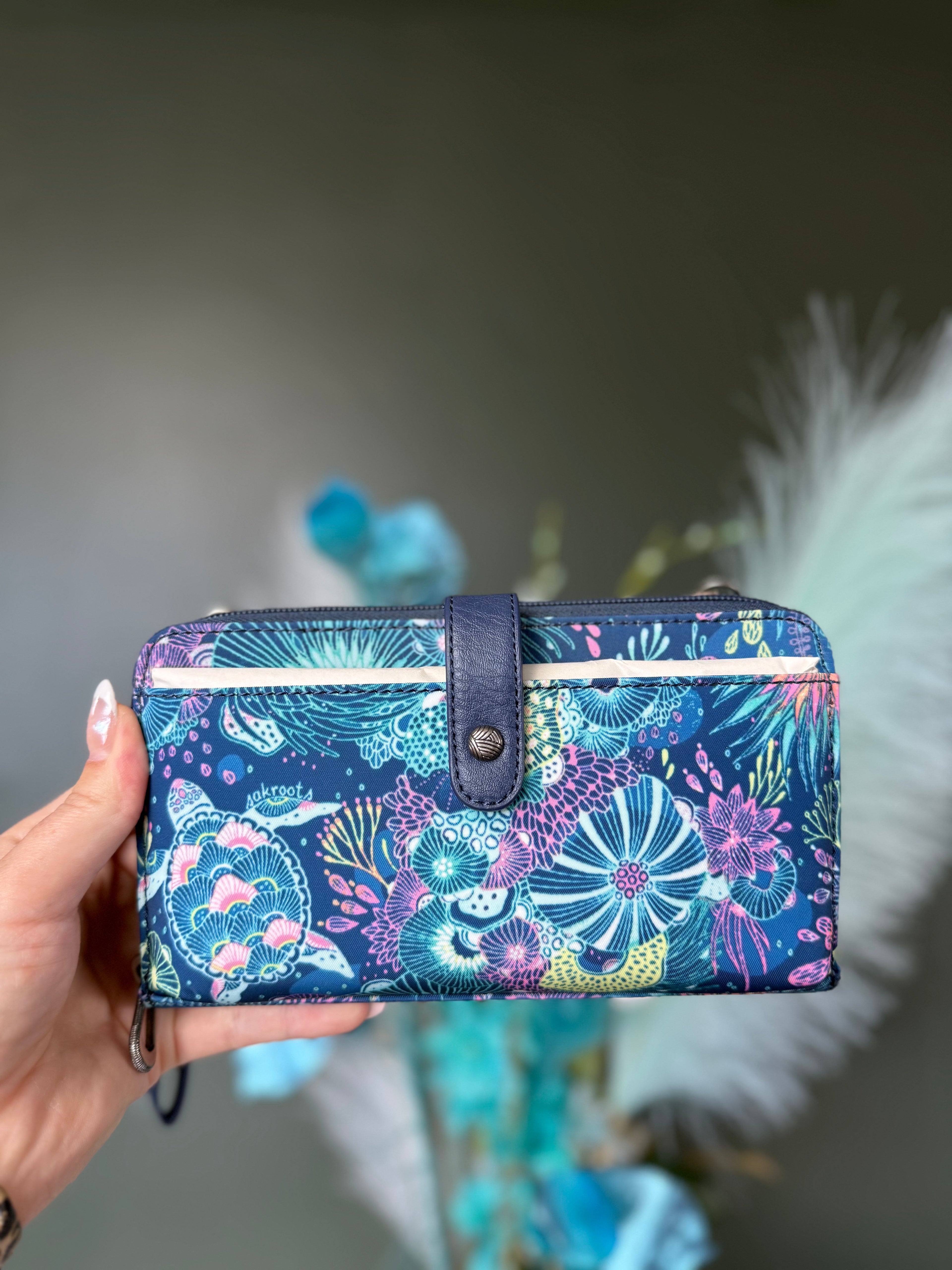 Midnight Meadow Wristlet Wallet