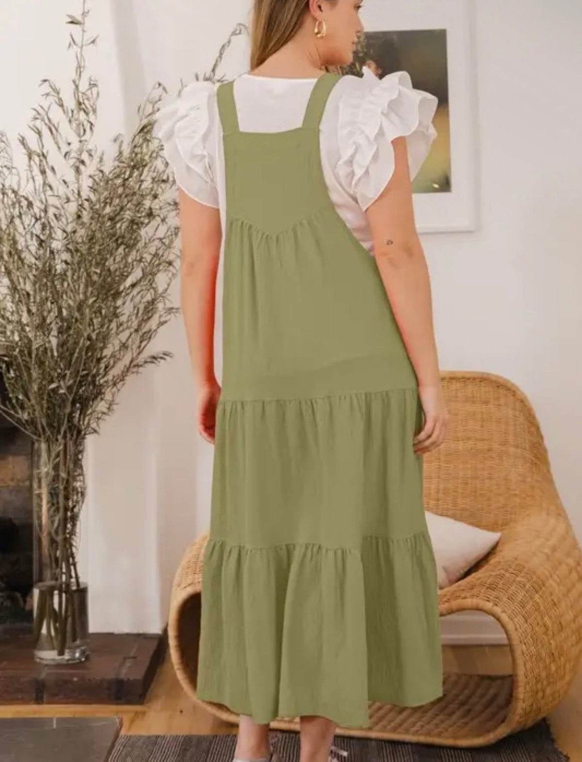 Sienna Lane Dress - Sage Green back