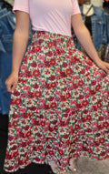 Red Daisy Maxi Skirt