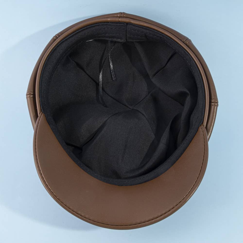 Hat ~ Leather Newsboy