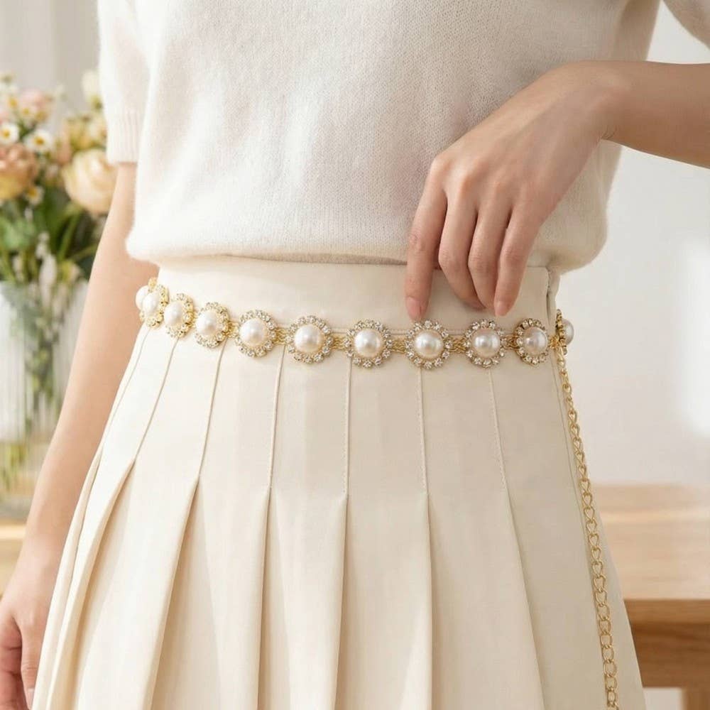 Belt ~ Pearl and Rhinestone