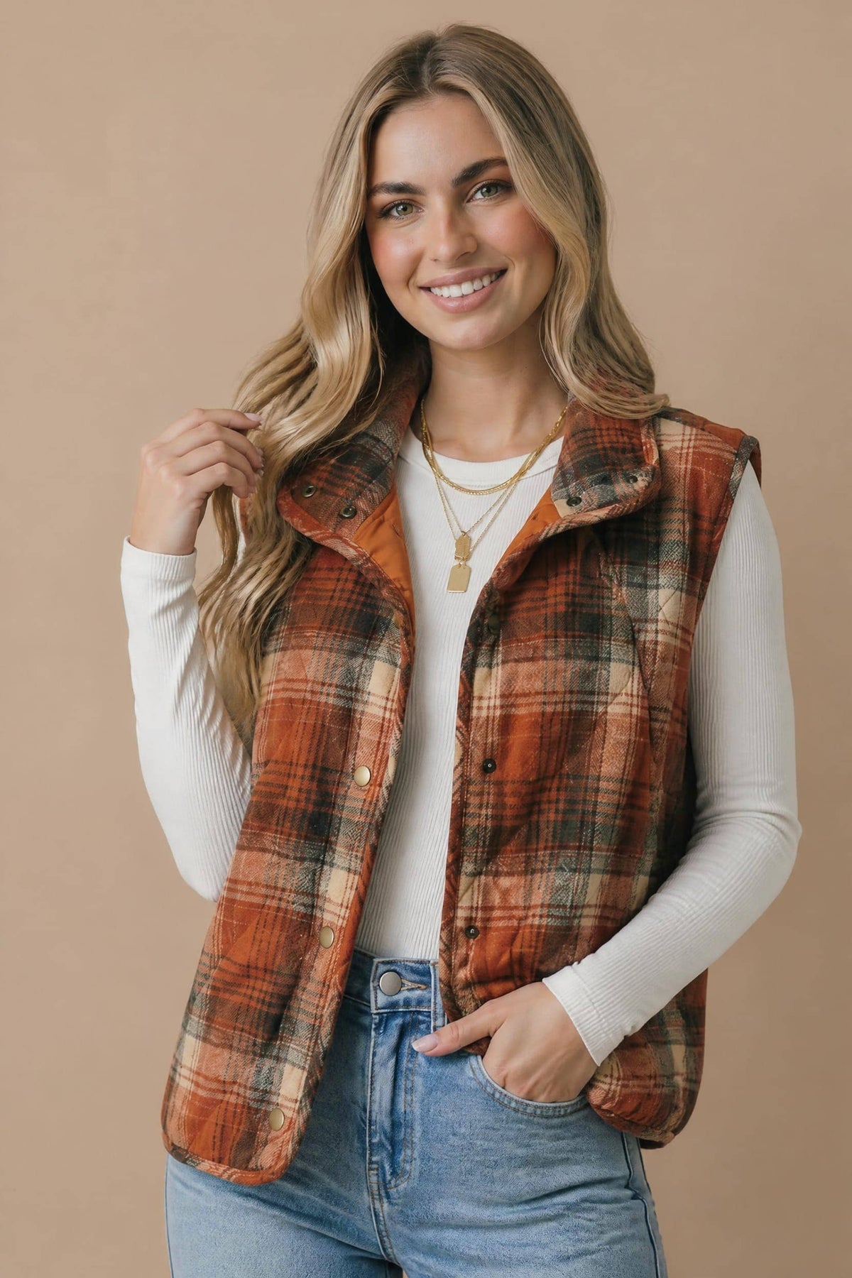 Autumn Stroll Plaid Vest