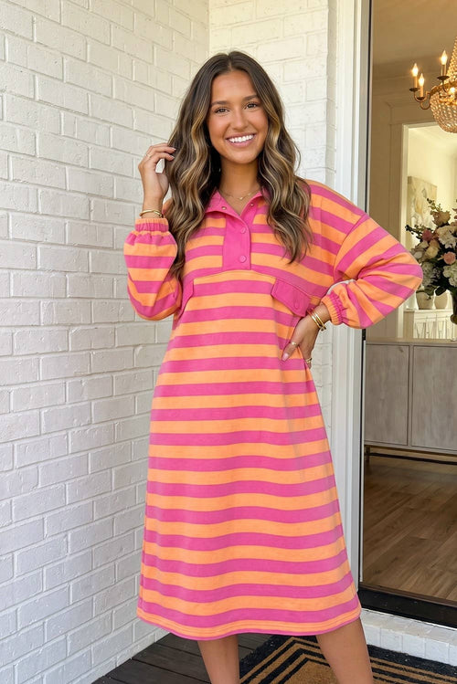 Bright Side Striped Midi Dress